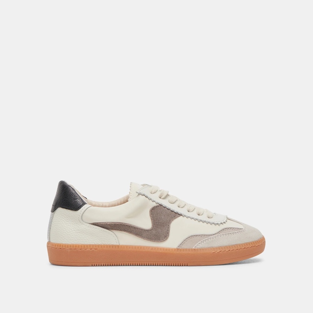 Dolce Vita Cream and Brown Sneakers